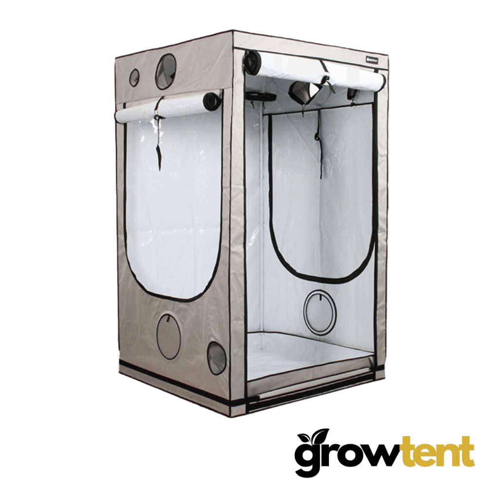 Growzelt 150x150x200 cm, 600D Weiß, 19-mm-Stangen