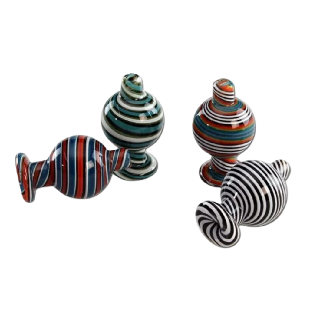 Spiral-Carb-Cap aus farbigem Borosilikatglas – Ø26 mm